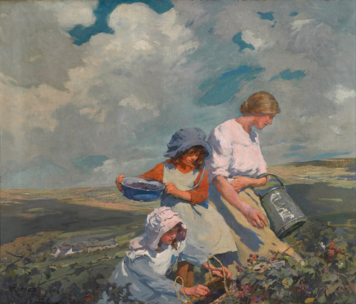 Digital Print - Blackberry Gathering by Elizabeth Adela Forbes