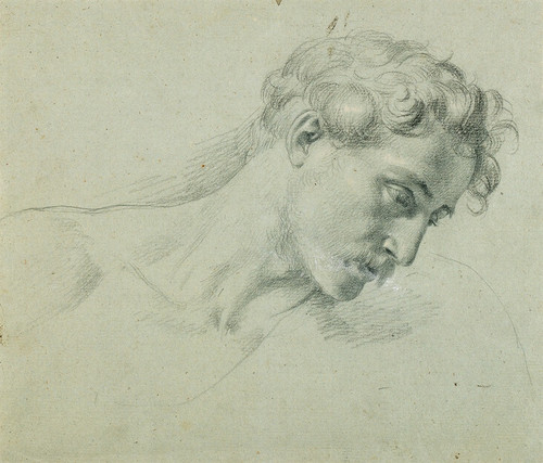 Digital Print - Kopfstudie zu 'Arindal und Daura' by Johann Peter Krafft