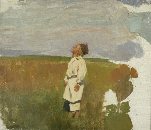 Digital Print - Study for Storks  Shepherd boy by Jozef Chelmonski