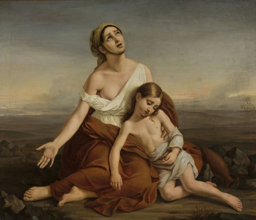 Digital Print - Hagar in the desert by Vincenzo Camuccini