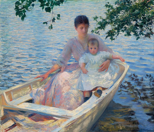 Digital Print - Mother and Child in a Boat by Edmund Charles Tarbell