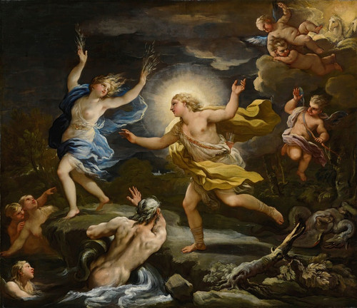 Digital Print - Apollo And Daphne by Luca Giordano