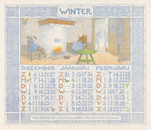 Digital Print - Kalender voor 1903-1904 van de Verzekering-Maatschappij Holda in Amsterdam by Ferdinand Hart Nibbrig