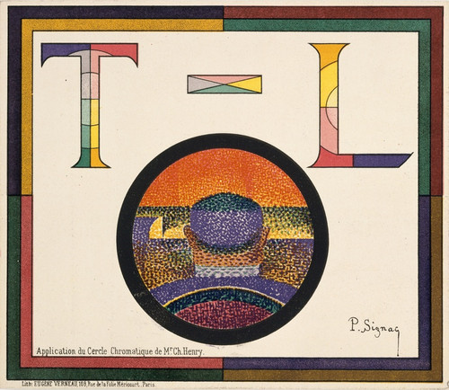 Digital Print - Application of Charles Henry's Chromatic Circle; Thtre-Libre playbill of January 31, 1889 by Paul Signac