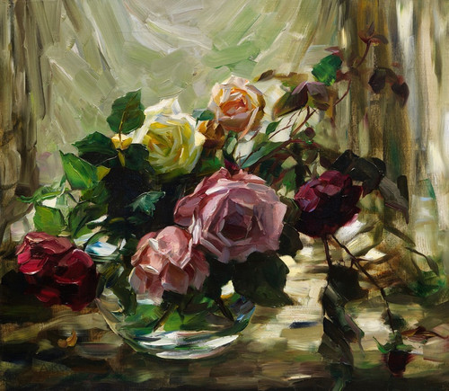 Digital Print - Rosen auf Schleier by Alexander Koester