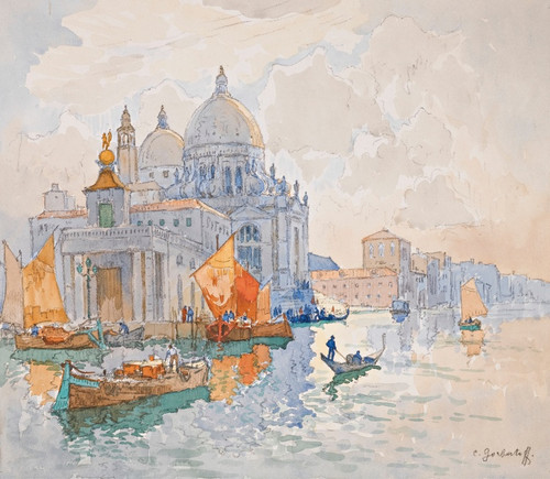 Digital Print - Santa Maria Della Salute, Venice by Konstantin Ivanovich Gorbatov