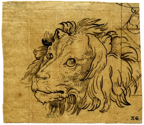 Digital Print - Leeuwenkop by David Humbert de Superville