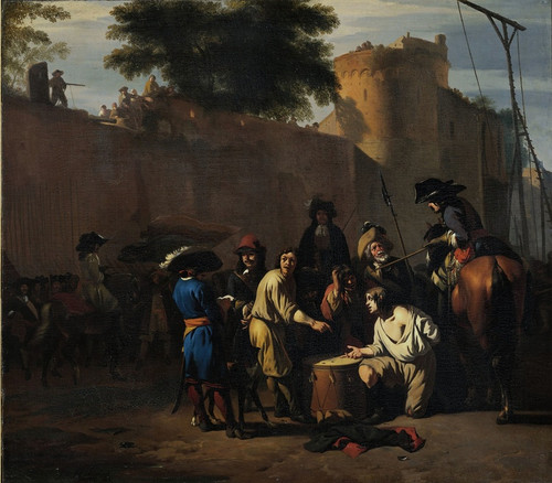Digital Print - Casting the Dice for Life or Death by Jan van Huchtenburg