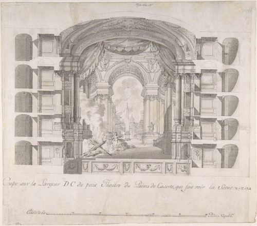 Digital Print - Transverse Section of the Small Theater at the Palace of Caserta, with a View of a Stage Design by Luigi Vanvitelli