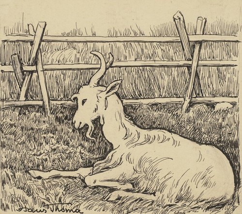 Digital Print - Ziege by Hans Thoma