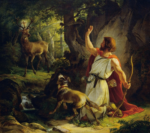 Digital Print - The conversion of St. Eustachius by Josef Binder