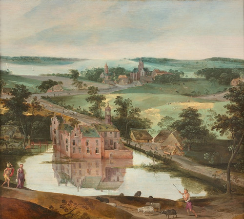 Digital Print - Chteau dans un paysage avec un berger by Jacob Grimmer