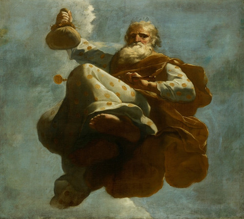 Digital Print - Plutus ; Allegorische voorstelling van de verzorging van leprozen en onnozelen by Gerard de Lairesse