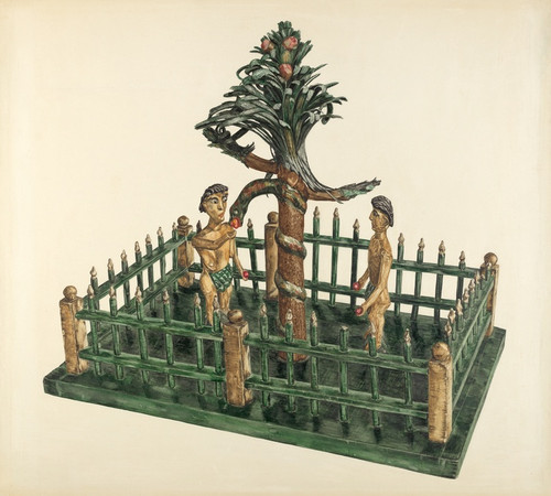 Digital Print - Adam and Eve by Yolande Delasser Digital Print - Adam and Eve by Yolande Delasser