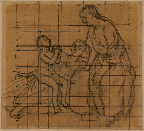 Digital Print - Groupe compos de deux femmes et d'un enfant by Pierre Puvis de Chavannes