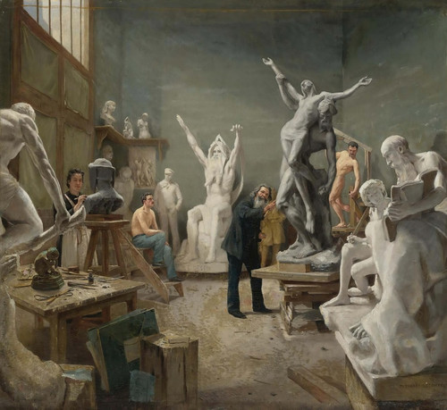 Digital Print - The Sculptor's Studio by Philippe Parrot-Lecomte Digital Print - The Sculptor's Studio by Philippe Parrot-Lecomte