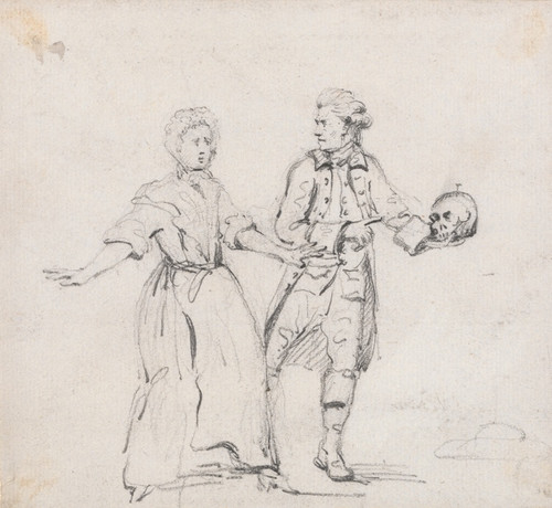 Digital Print - Two Figures with a Skull by George Howland Beaumont