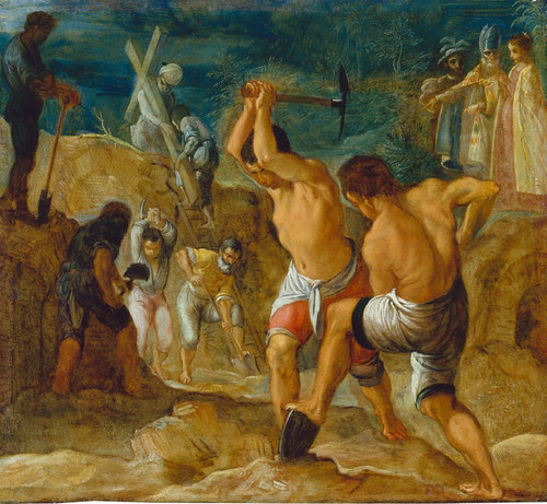 Digital Print - The Frankfurt Altarpiece of the Exaltation of the True Cross, The Digging for the Cross by Adam Elsheimer