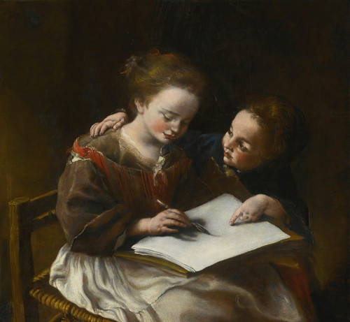 Digital Print - The Drawing Lesson by Domenico Guidobono