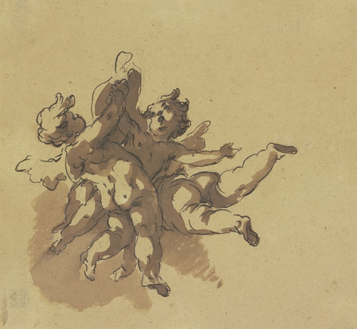 Digital Print - Three hovering putti by Gaspare Diziani