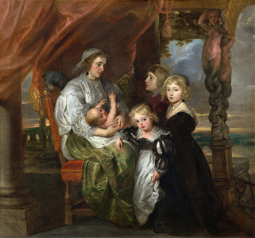Digital Print - Deborah Kip,Wife of Sir Balthasar Gerbier and Her Children by Peter Paul Rubens
