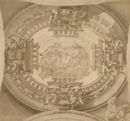 Digital Print - Study for a Ceiling with the Virgin and Christ in Glory by Francisco Rizi
