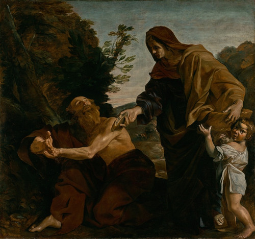 Digital Print - Elijah Receiving Bread from the Widow of Zarephath by Giovanni Lanfranco