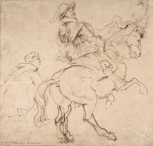 Digital Print - Study for an Equestrian Portrait, Possibly that of Albert de Ligne, Count of Arenberg by Anthony van Dyck