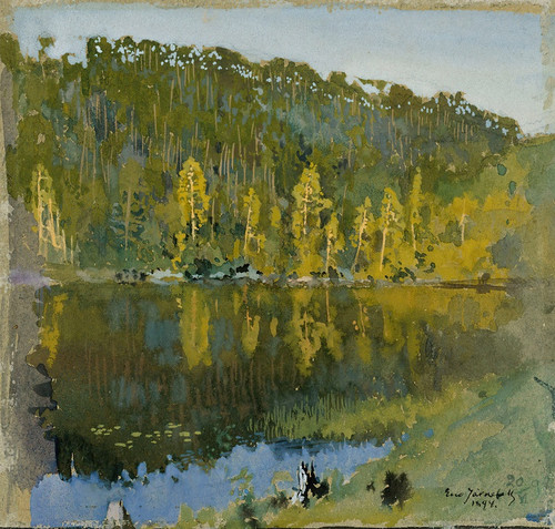 Digital Print - Forest Pond, Landscape Study by Eero Jrnefelt
