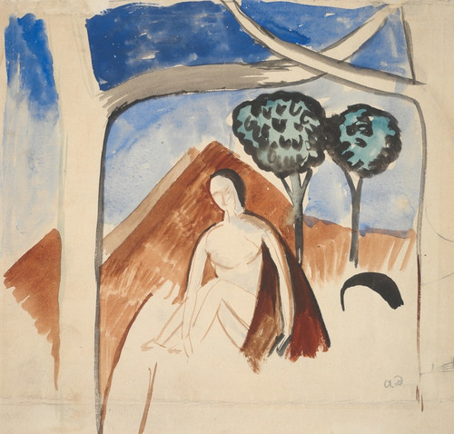Digital Print - Woman andMountain by Andr Derain