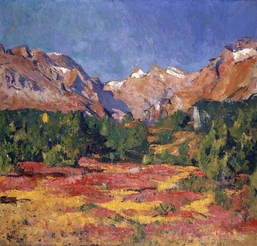 Digital Print - Autumn Landscape (Maroz Valley With Piz Duan And Gletscherhorn) by Giovanni Giacometti