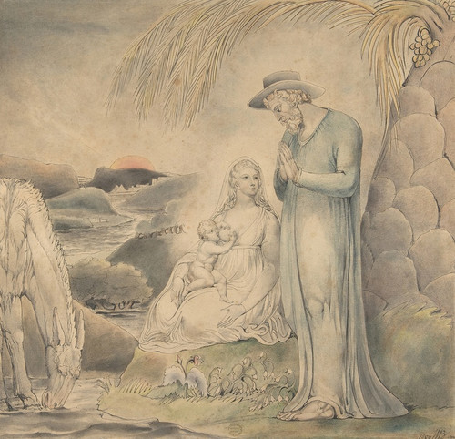 Digital Print - The Rest on the Flight into Egypt (The Repose of the Holy Family in Egypt) by William Blake