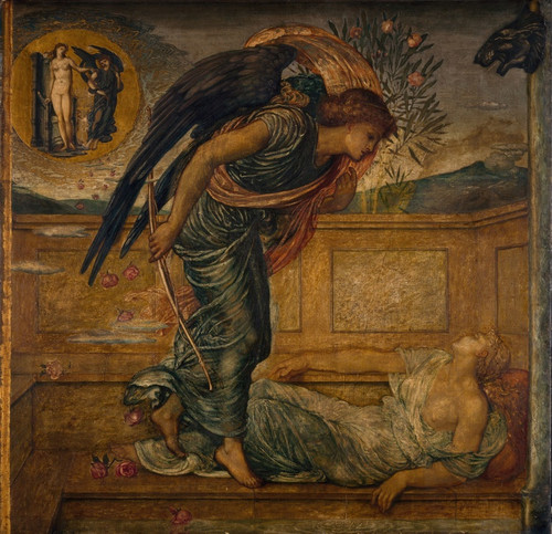 Digital Print - Cupid Finding Psyche Asleep by a Fountain by Sir Edward Coley Burne-Jones