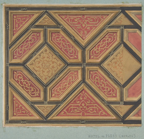 Digital Print - Design for the Decoration of the Ceiling in the Htel de Pless, Berlin, or the Chateau de Cang in the Loire by Jules-Edmond-Charles Lachaise