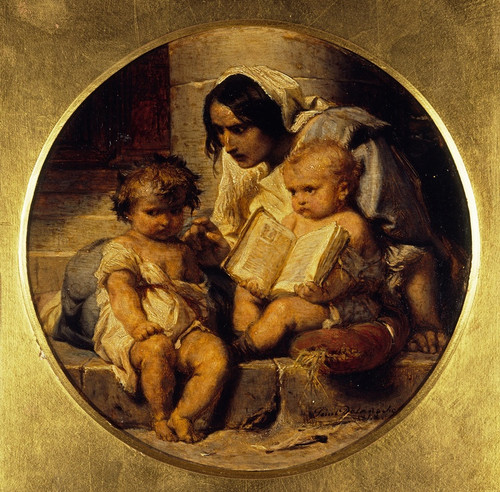Digital Print - A Child Learning to Read by Paul Delaroche