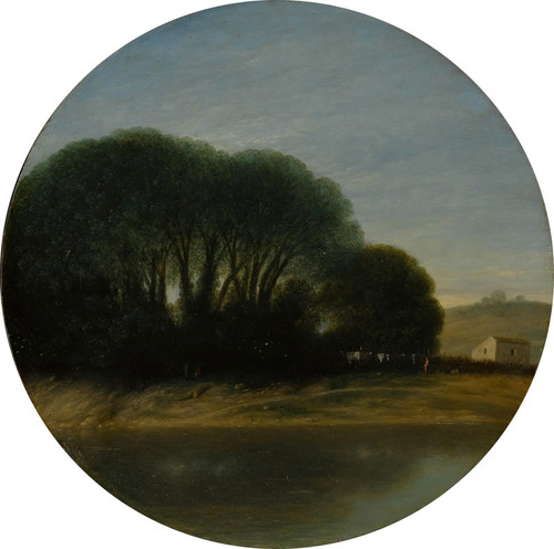 Digital Print - Landscape with a Farm and Trees Beside a River by Goffredo Wals