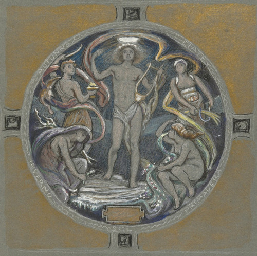 Digital Print - Apollo and the FourSeasons by Elihu Vedder
