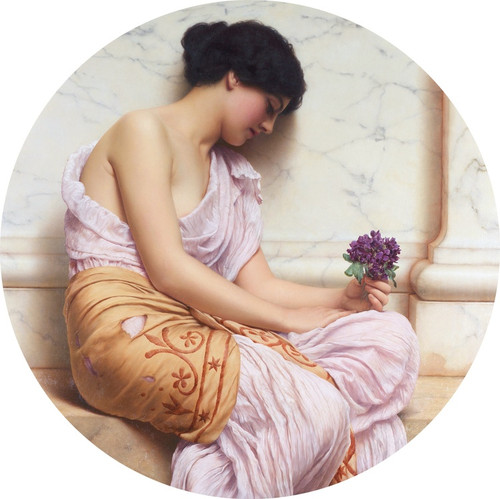 Digital Print - Violets, Sweet Violets by John William Godward