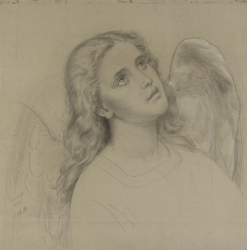 Digital Print - Angel head by Adolph Tidemand