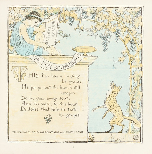 Digital Print - The Fox and the Grapes by Walter Crane