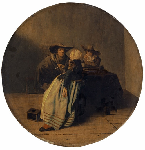 Digital Print - Interior with a Party Smoking Around a Table by Pieter Codde Digital Print - Interior with a Party Smoking Around a Table by Pieter Codde