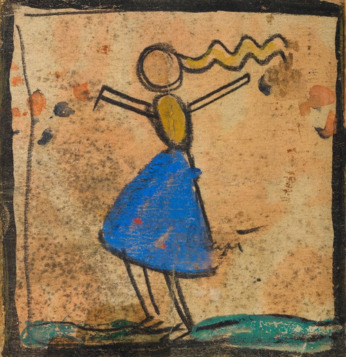 Digital Print - Tnzerin mit blauem Rock by Egon Schiele