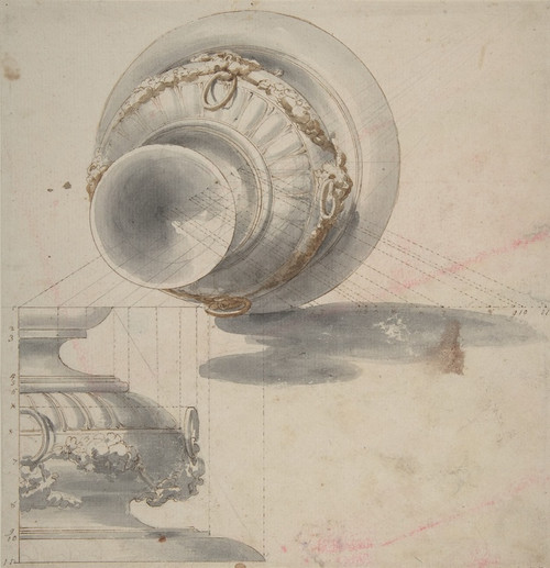 Digital Print - Design of a Perspective projection for an Urn by Flaminio Innocenzo Minozzi