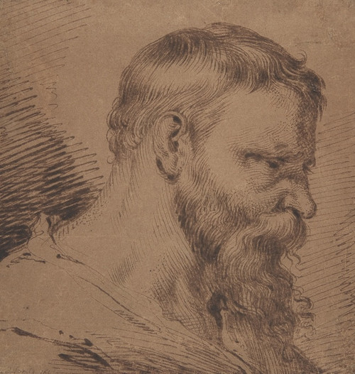 Digital Print - Bearded Head, Looking Down to the Right by Jacob de Gheyn III Digital Print - Bearded Head, Looking Down to the Right by Jacob de Gheyn III
