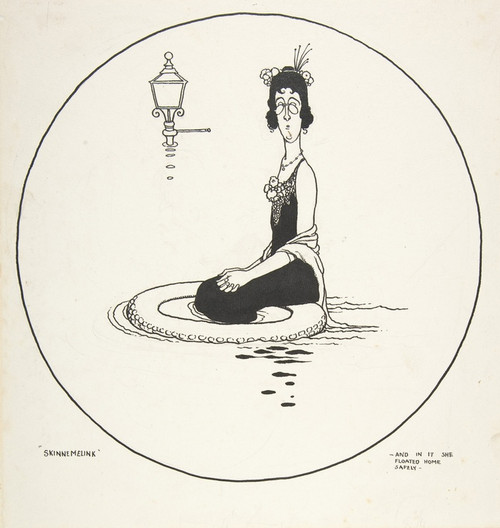 Digital Print - And in it She Floated Home Safely'; Skinnemelink, Topsy-Turvy Tales by William Heath Robinson