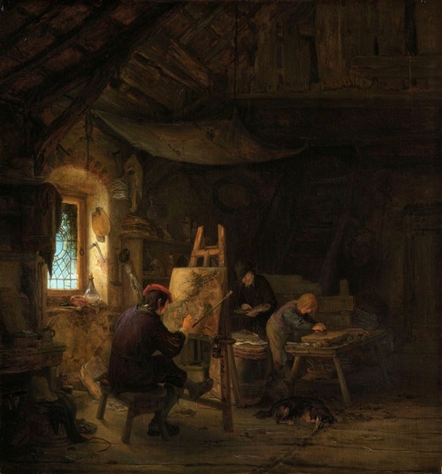Digital Print - The Painters Studio by Adriaen van Ostade