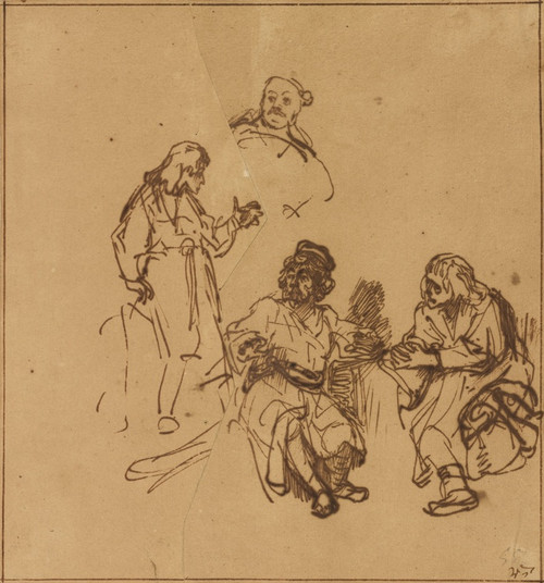 Digital Print - Joseph in Prison Interpreting the Dreams of Pharoah's Baker and Butler by Rembrandt van Rijn