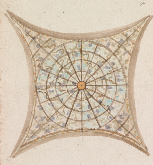 Digital Print - One of Four Sketches, of Ceilings, in the Vatican Gallery by Henry Swinburne