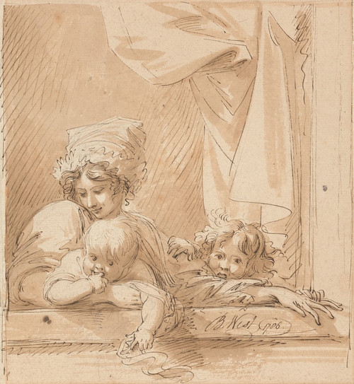 Digital Print - A Mother and Two Children by Benjamin West