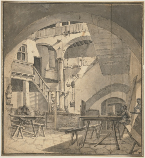 Digital Print - Courtyard of an Italian Tavern by Thomas Adriaensz. Wyck Digital Print - Courtyard of an Italian Tavern by Thomas Adriaensz. Wyck